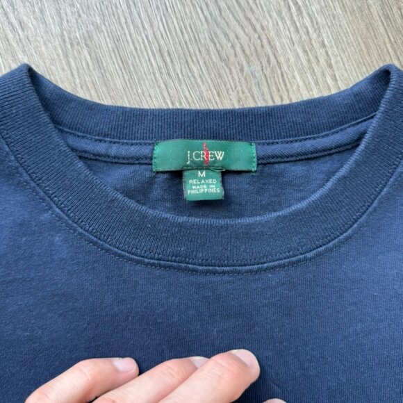 J Crew Navy Premium cotton tee - Picture 2 of 2